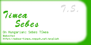 timea sebes business card
